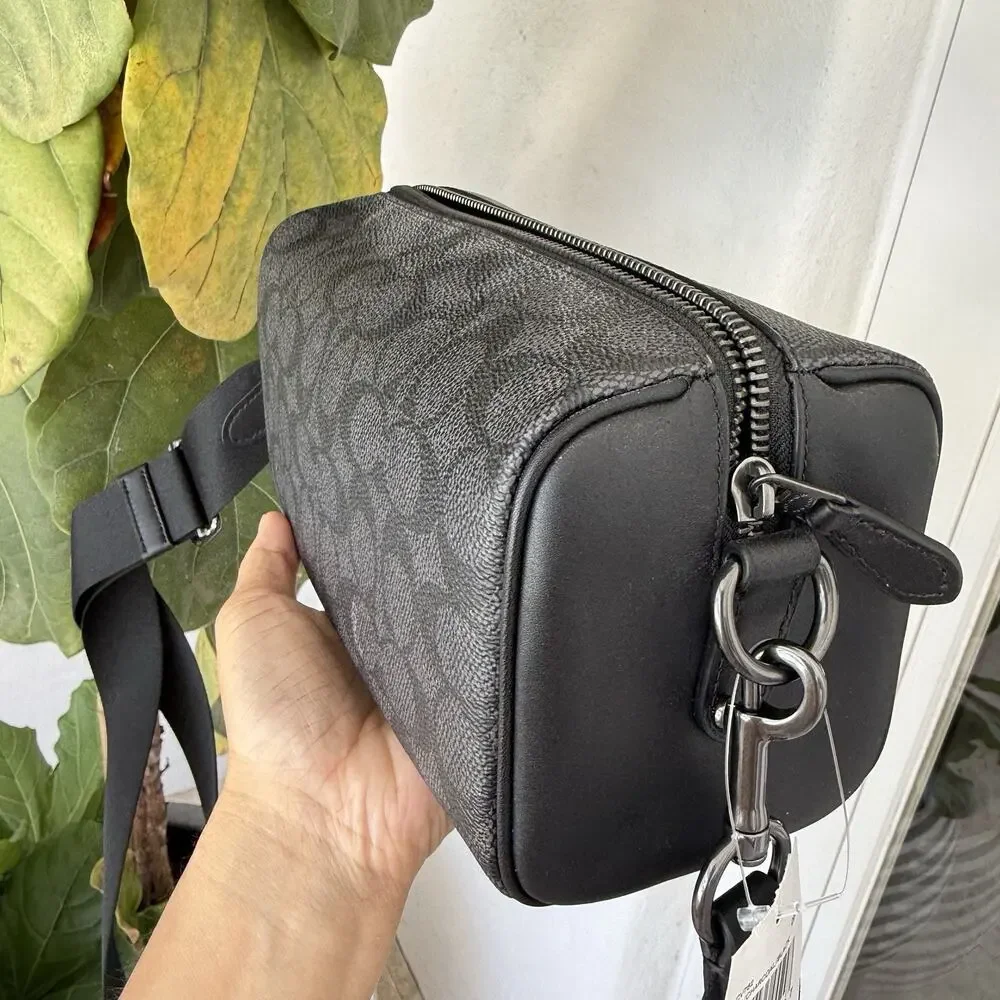 NWT Coach CV762 Axel Crossbody Bag In Signature Canvas Smooth Calf Leather $398